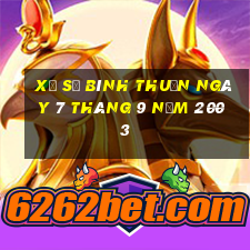 xổ số bình thuận ngày 7 tháng 9 năm 2003