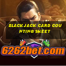 blackjack card counting sheet