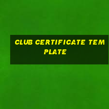 club certificate template