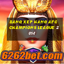 bang xep hang afc champions league 2014